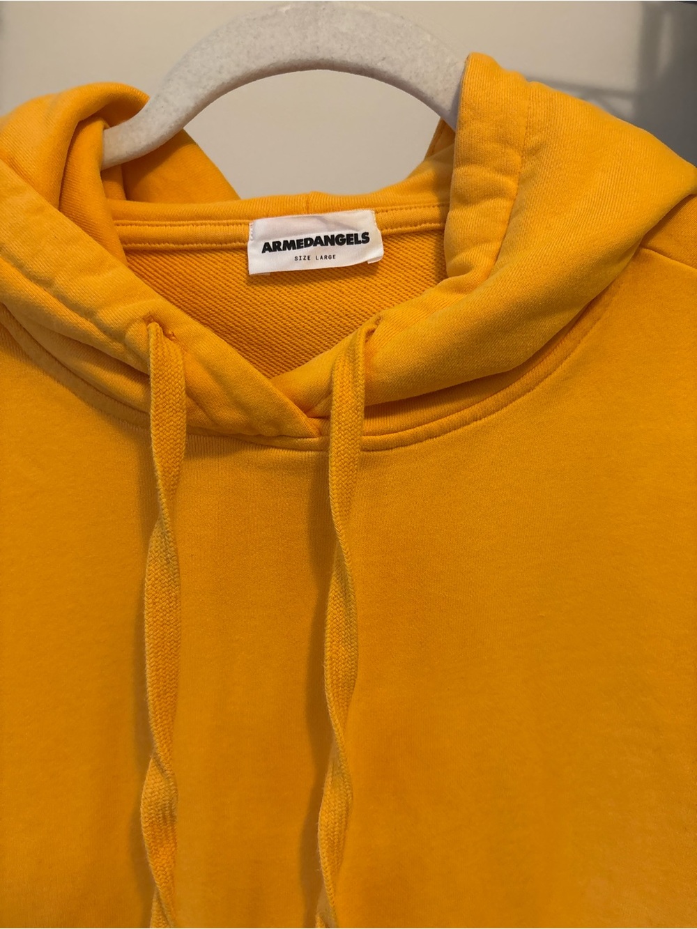 ArmedAngels German ethical brand organic cotton sunshine Yellow Pullover Hoodie - Picture 6 of 13